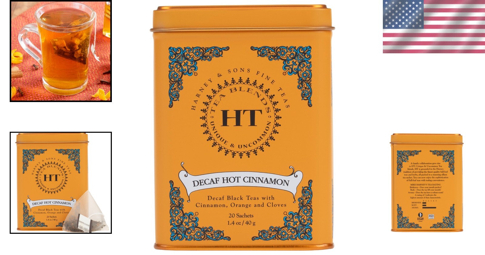 Decaf Hot Cinnamon Spice Tea – Perfectly Packaged in 20 Sachets, Eco-Conscious