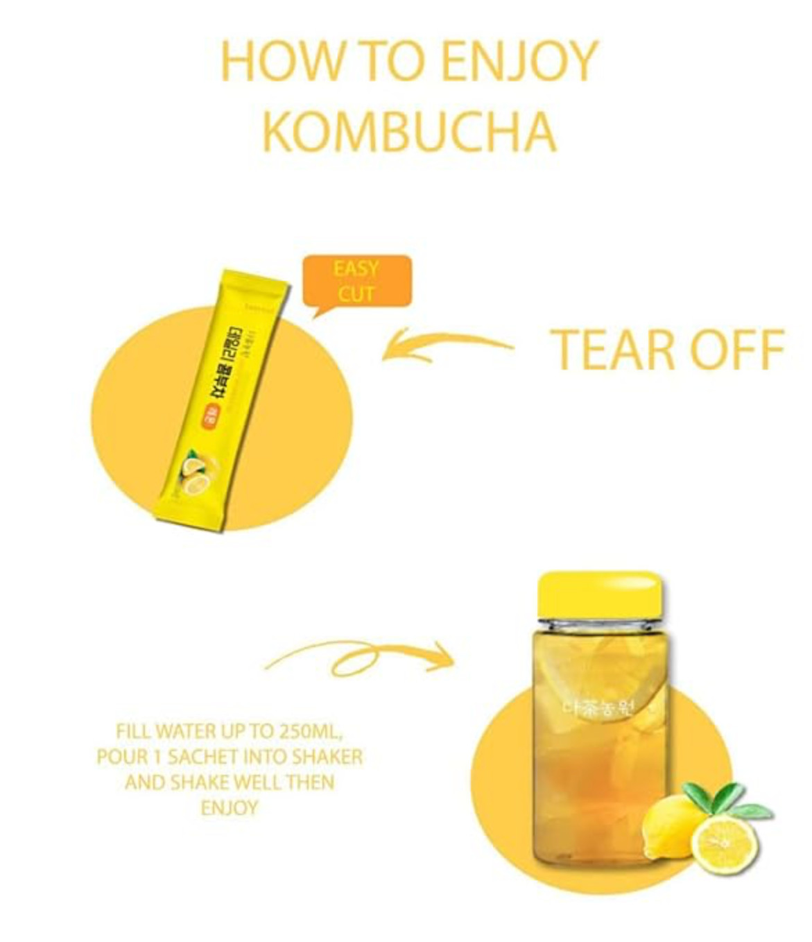 Kombucha Korean Lemon Daily Tea Powder 5g x 20 Sachets