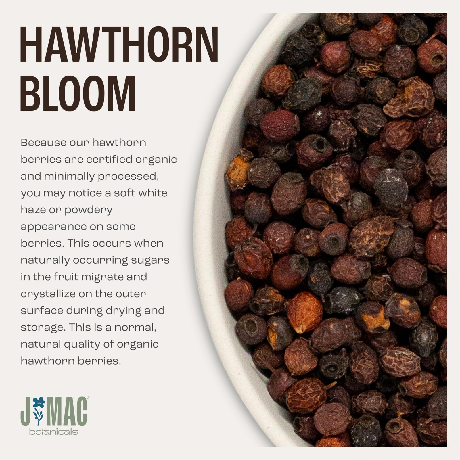J Mac Botanicals, Organic Dried Hawthorn Berries Whole 4 oz Hawthorn berry fr…