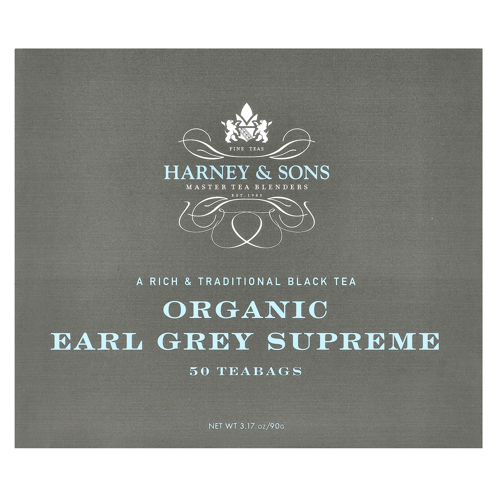 Black Tea, Organic Earl Grey Supreme, 50 Tea Bags, 3.17 oz (90 g)