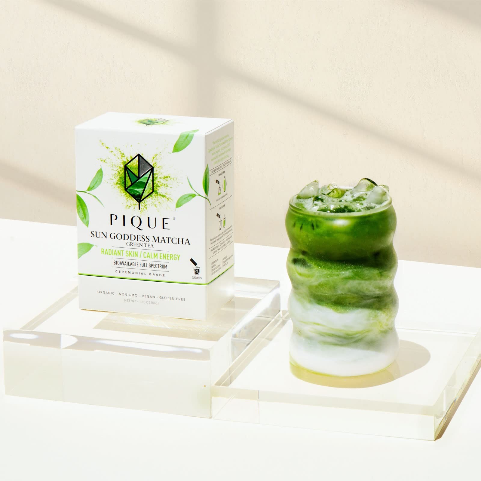 Pique Organic Sun Goddess Matcha – Ceremonial Grade 28 Count (Pack of 1)