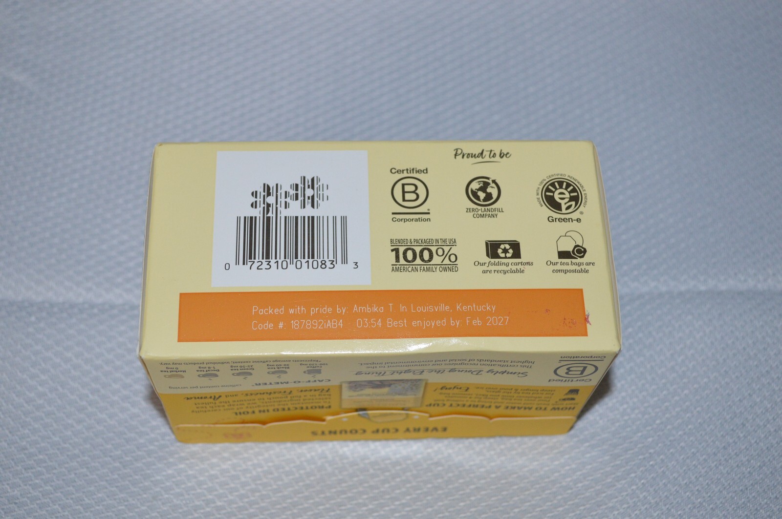 BIGELOW ~ CHAMOMILE VANILLA AND HONEY ~ HERBAL TEA ~ CAFFEINE FREE ~ 20 TEA BAGS