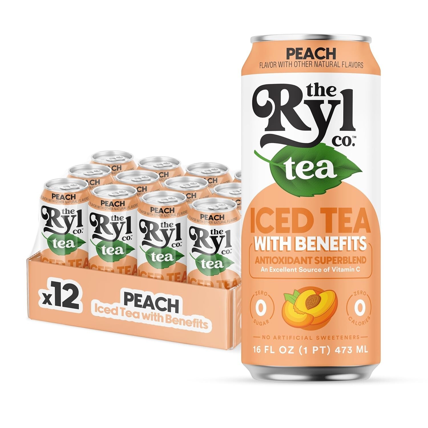 Ryl Iced Tea, Peach, Antioxidant Superblend, Zero Sugar, Low Carb, Zero Calor…