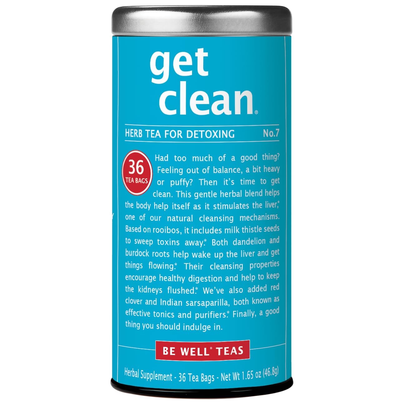 The Republic of Tea – Get Clean – No. 7 Red 36 Count (Pack 1), Natural