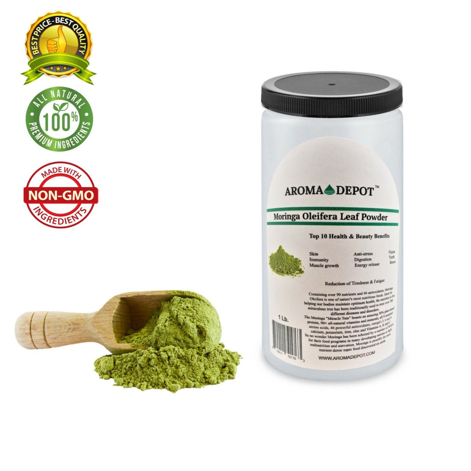1lb Moringa leaf Powder Great For Energy, Nutrition Pure Natural JAR