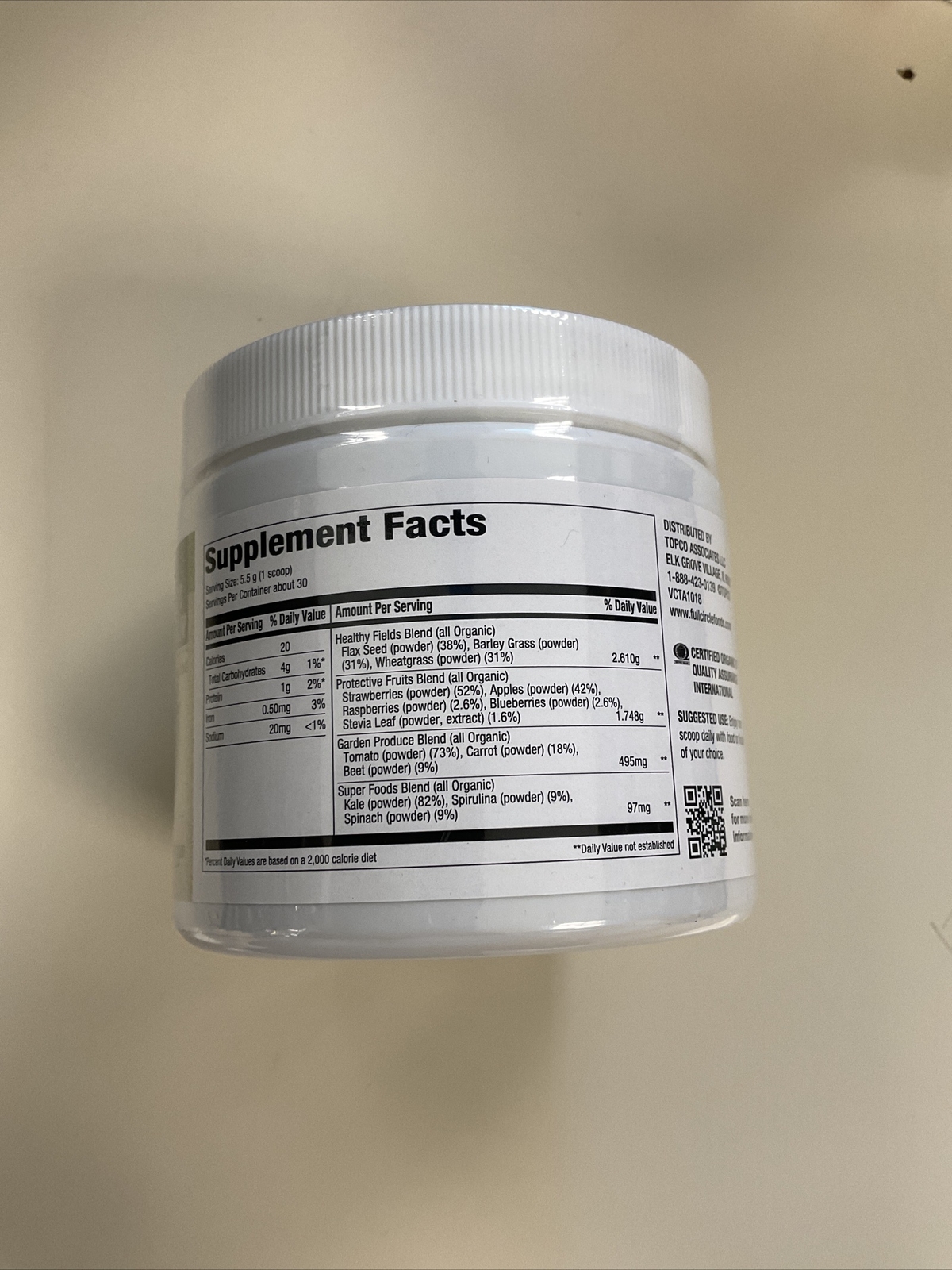 Full Circle Organic Soy Free Green Powder