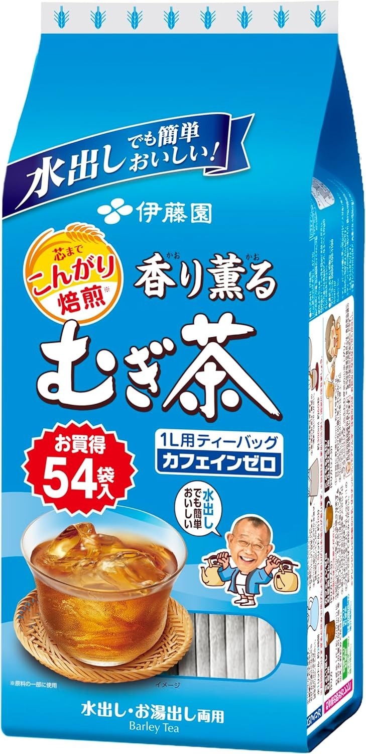 Itoen 🍵 Kaoru Mugicha Barley Tea Bags 54ct × 3 Packs – Caffeine-Free, Japan Imp