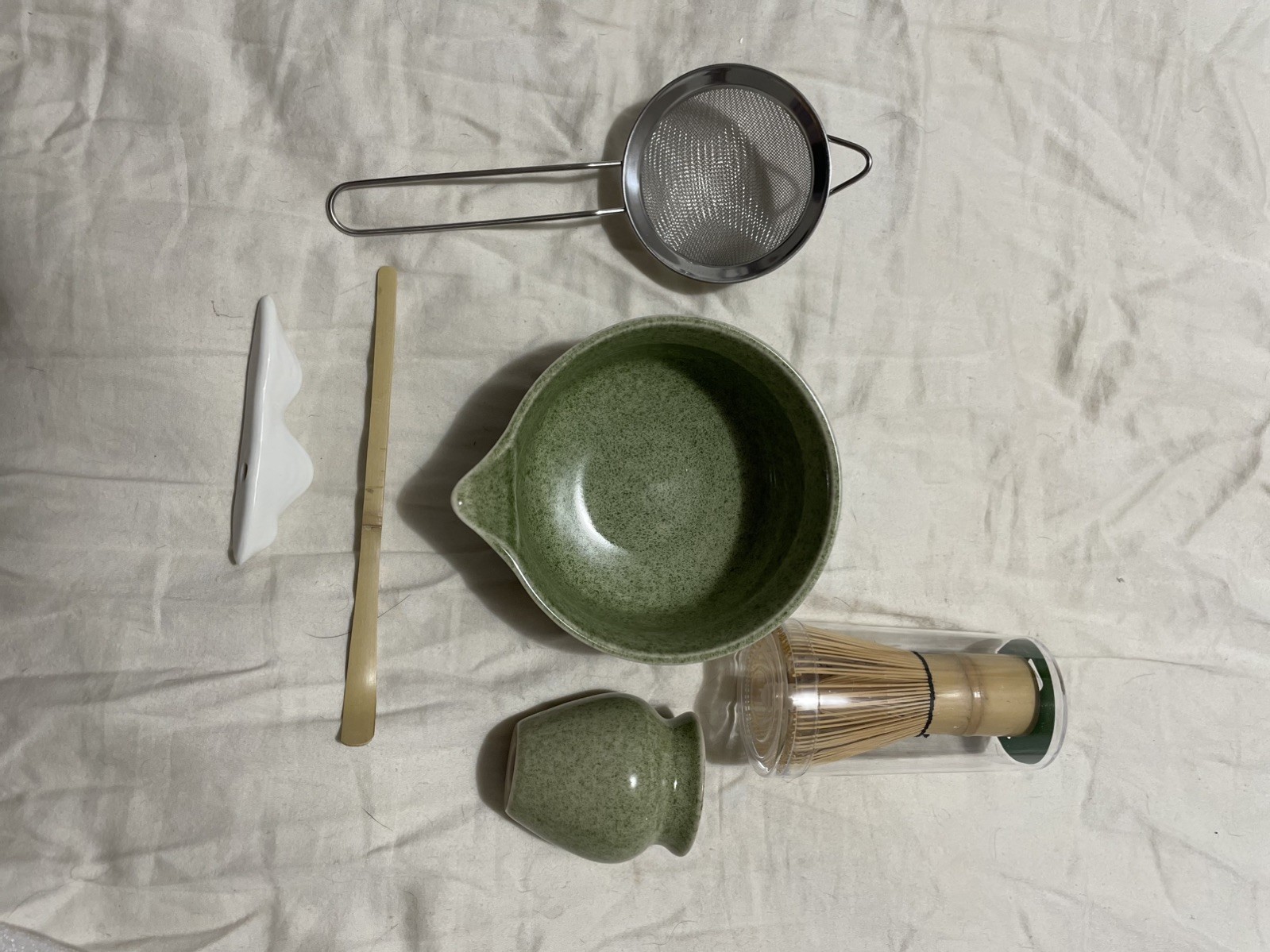 New Matcha Whisk Set 7 Piece Matte Green With Original Packaging