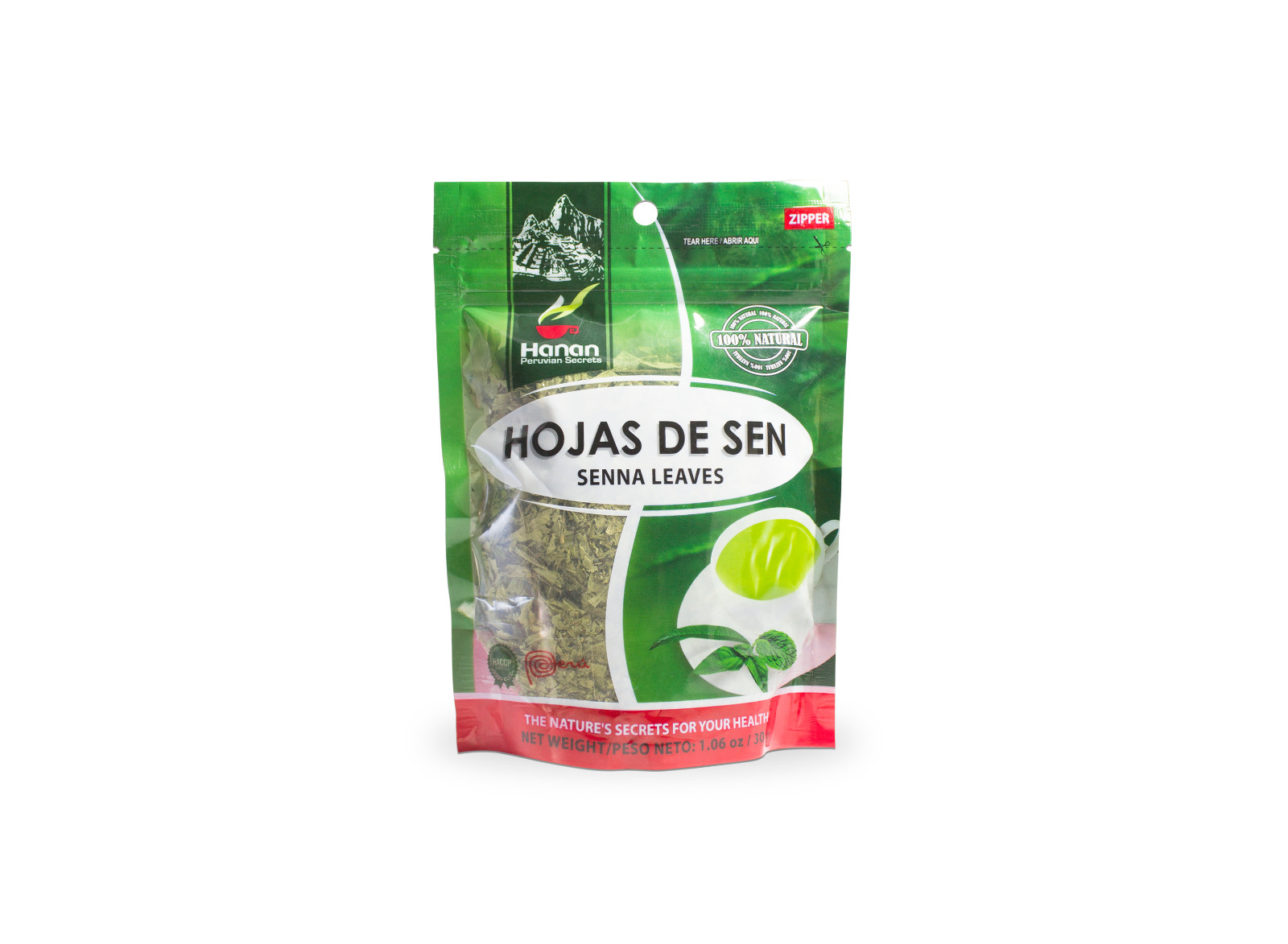 Hanan Peruvian Secrets Hojas de Sen Herbal Tea | 100% Natural Senna Leaves