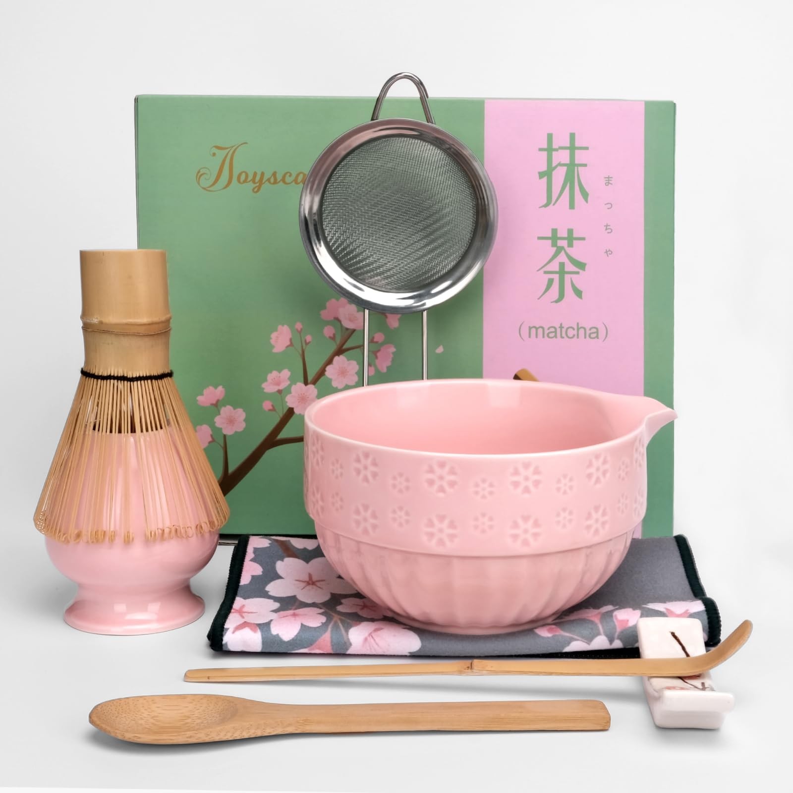 Matcha Whisk Set, Matcha Set Whisk And Bowl, 8 Pcs Matcha Kit Set(Cherry Blos…