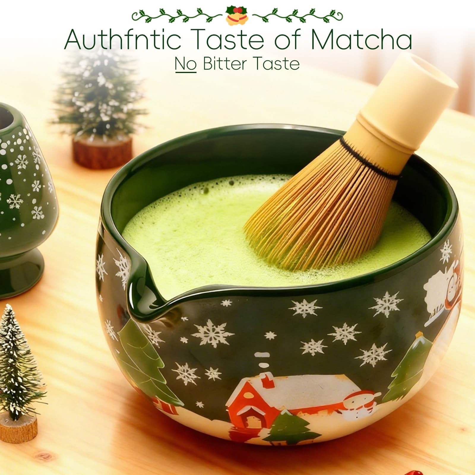 Christmas Gifts Matcha Whisk Set, Ceramic Matcha Set Includes Bowl & Holder, …