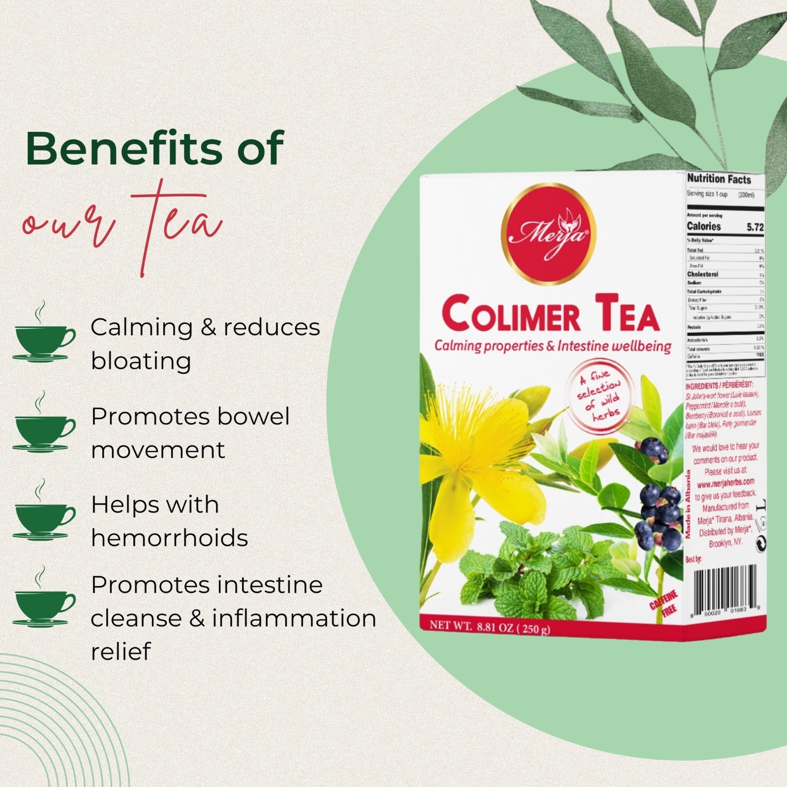 Colimer Tea – Colon Wellbeing Tea- Loose Tea – 100% Natural Tea