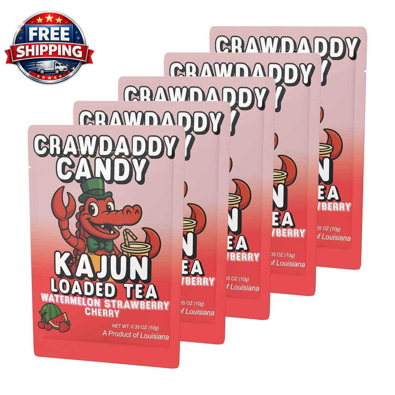 Packets – Crawdaddy Candy | Watermelon + Strawberry + Cherry Flavor | Sugar Free