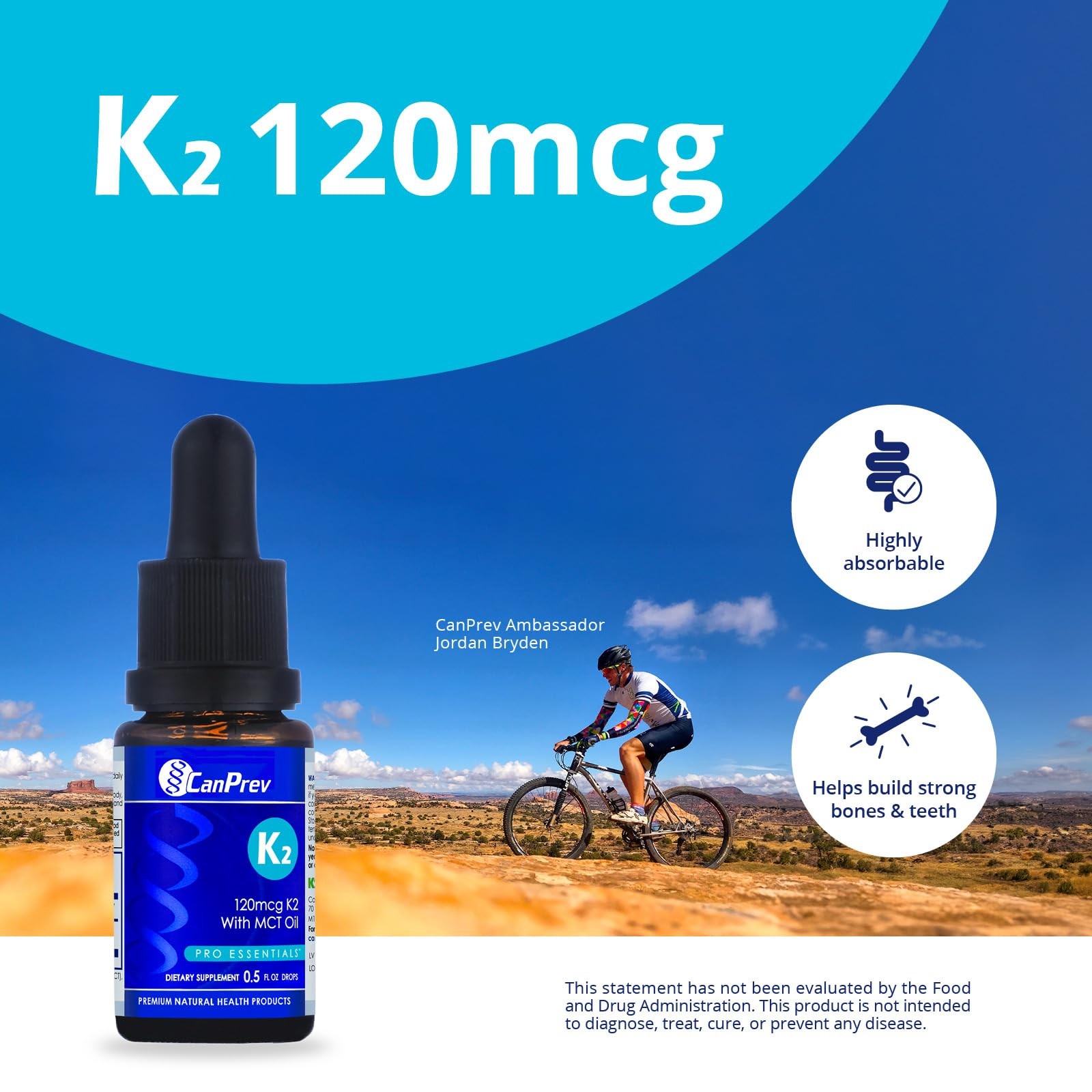 CanPrev K2 Drops, 15ml, 300 Servings, 30mcg MK-7 Vitamin 1 Count (Pack of 1)