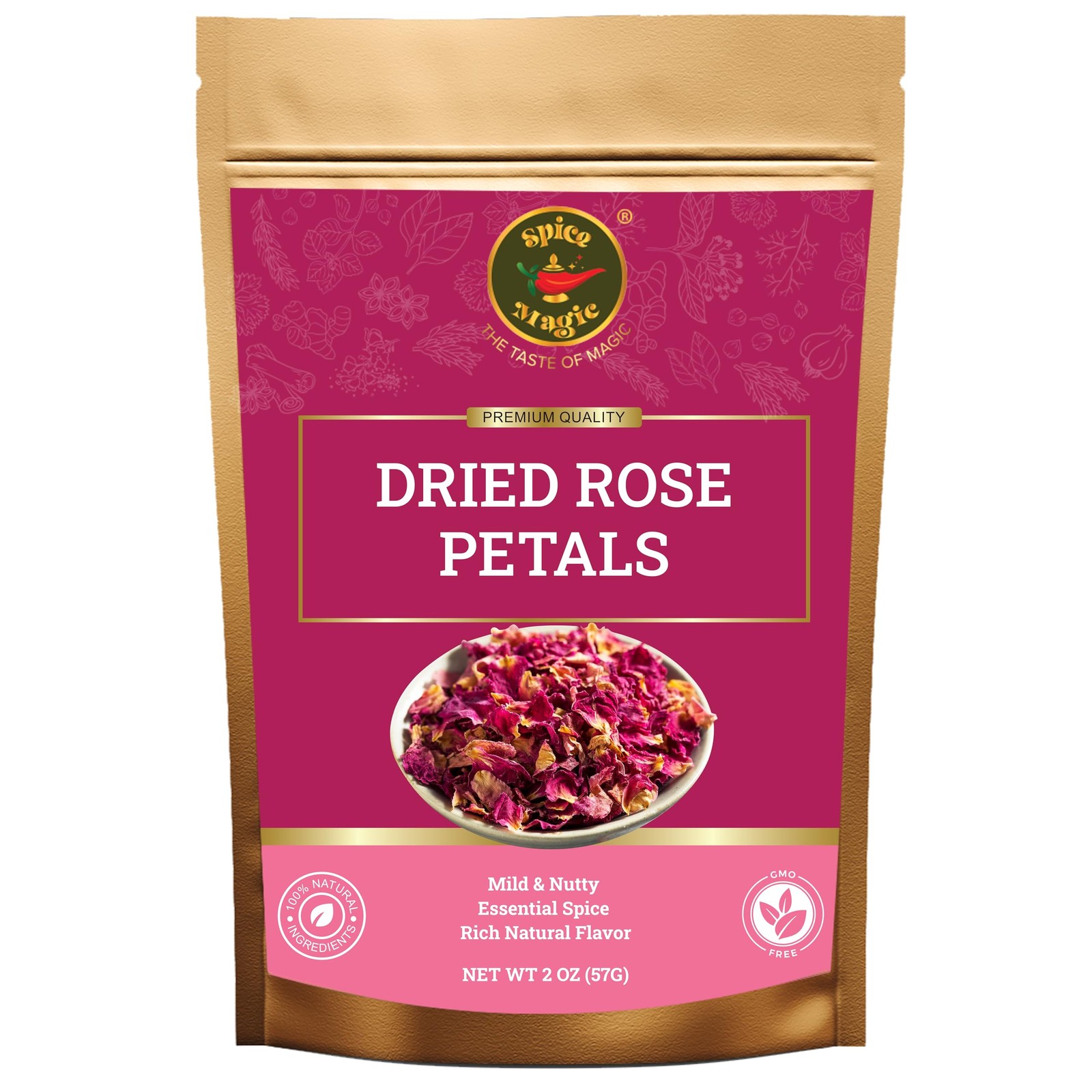 Spice Magic Dried Rose Petals | 100% Natural & Edible Rose Petals I Perfect f…