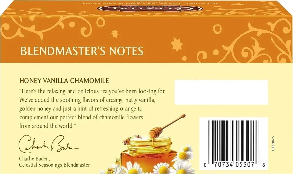 Celestial Seasonings Herbal Tea Honey Vanilla Chamomile 47g | 20 TB (Pack 2)