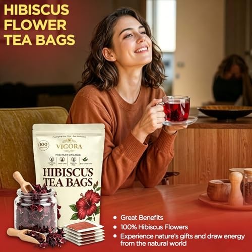 Hibiscus Tea Bags, Pure Hibiscus Tea, Caffeine Free, Prefect For Iced/Hot Tea