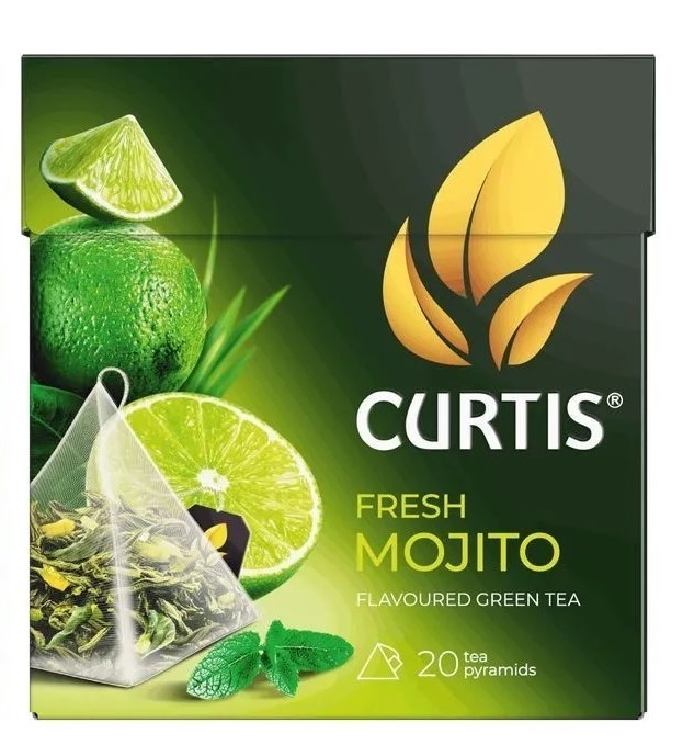 3 x CURTIS Green Tea Fresh Mojito LEMONGRASS MINT Pyramid Teabags 20 ct.