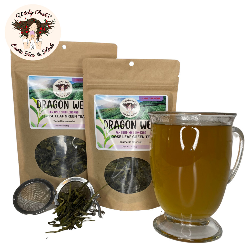 Dragon Well Loose Leaf Green Tea, High Caffeine Equal to Coffee