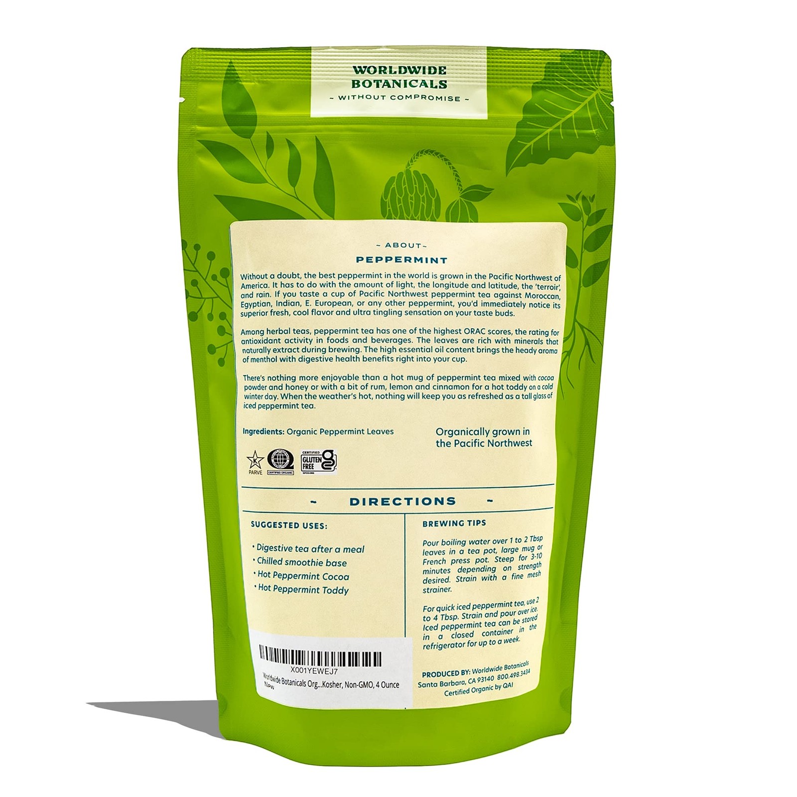 Organic Peppermint Loose Leaf Tea, 4 oz – Pacific Northwest Organic Cultivati…