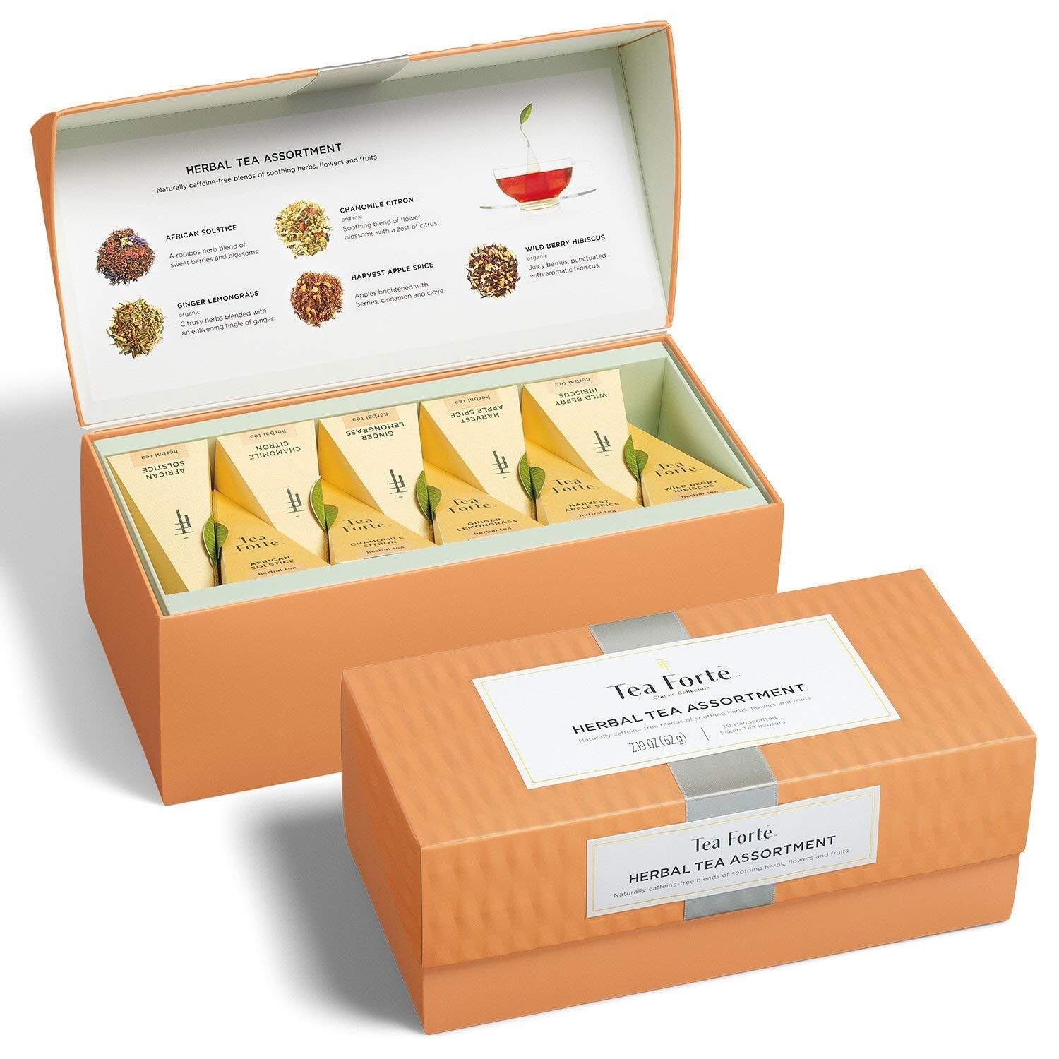 20 Count Herbal Tea Assortment Gift Set with 5 Caffeine Free Blends