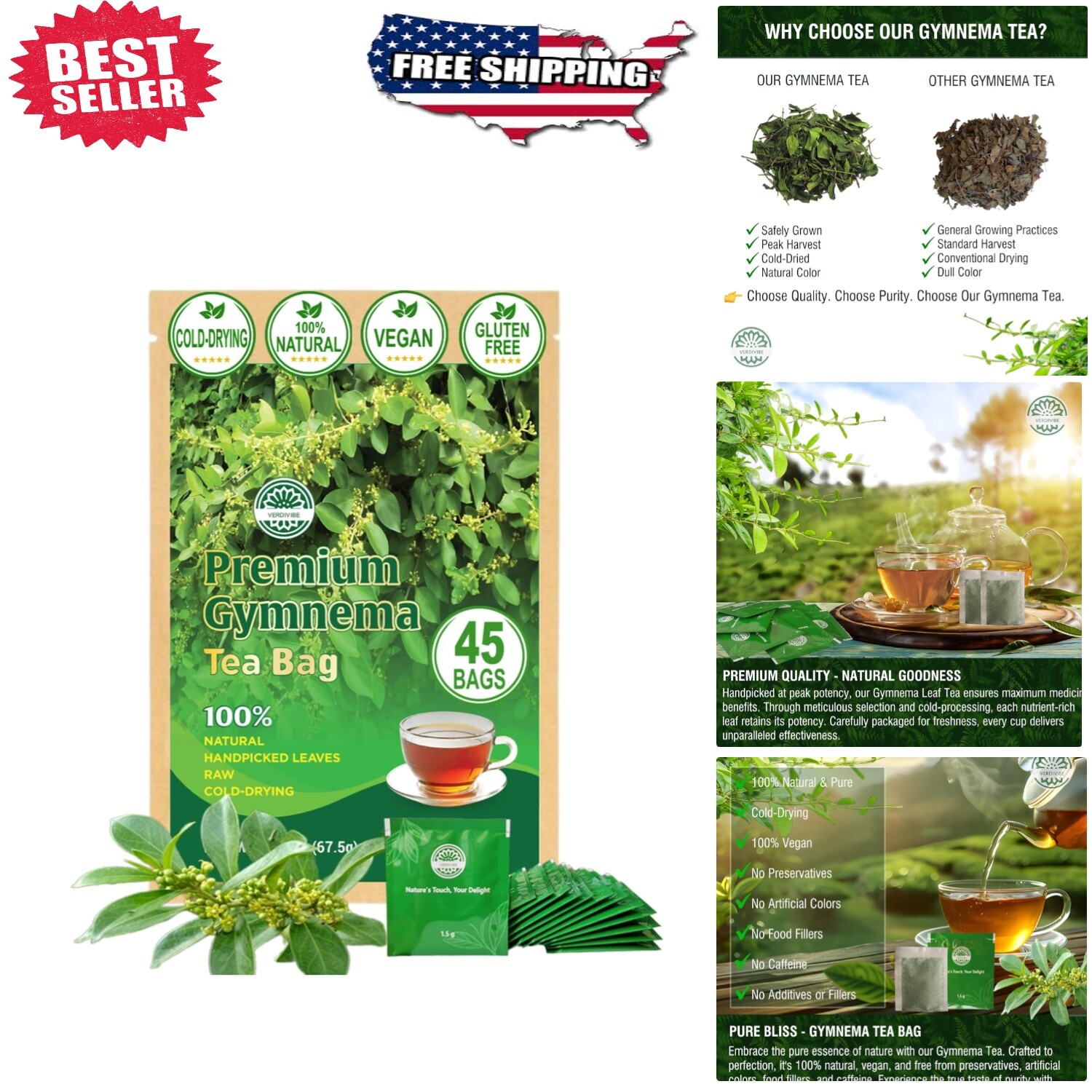 Gymnema Sylvestre Tea Bags – 100% Natural & Flavorful for Diabetics