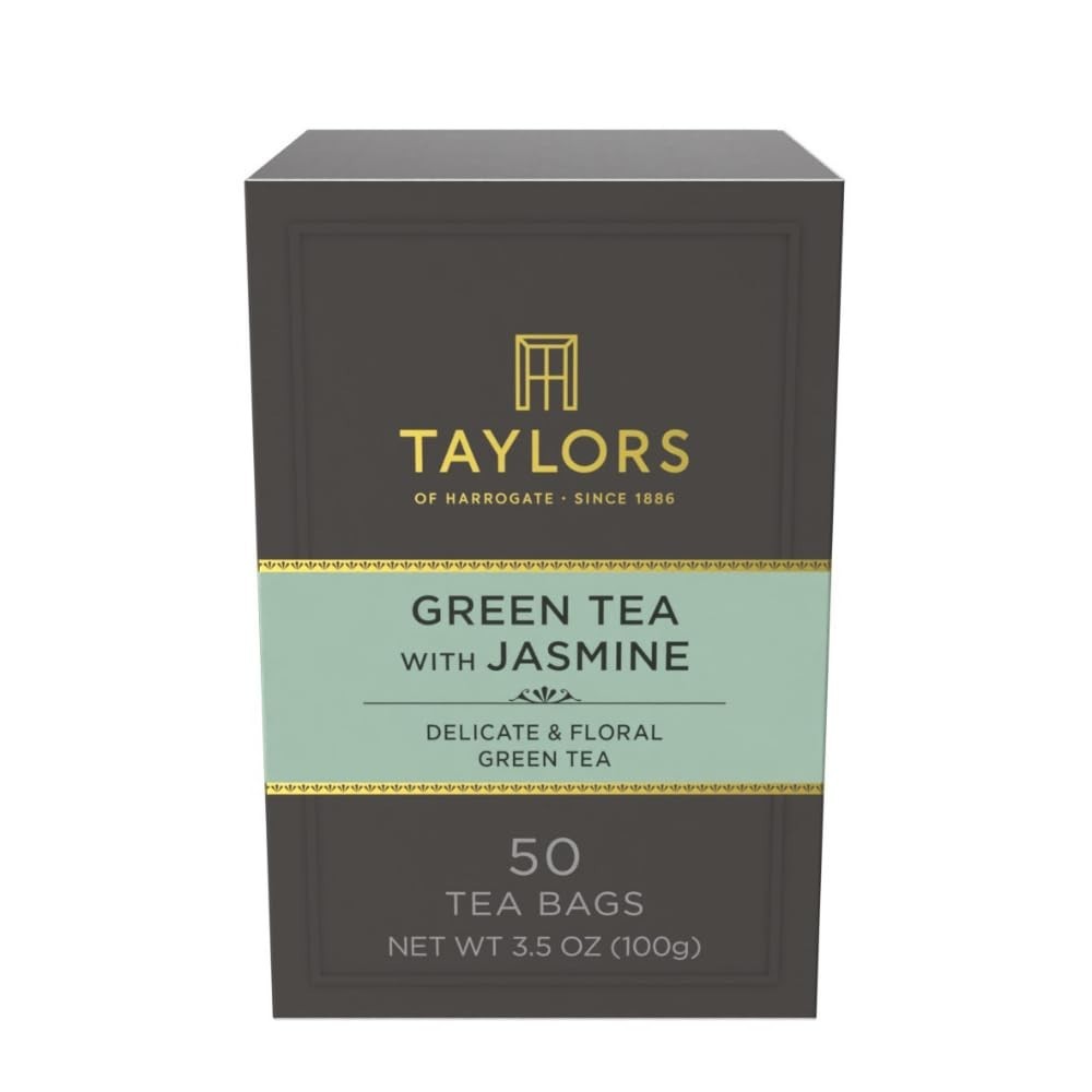 Green Tea with Jasmine, Pillow Tea Bags, 50 Count Pack of 1, Delicate, Floral…