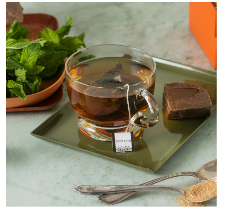 Harney and Sons Chocolate Mint, Flavored Black Tea – 20 Sachets per Tin