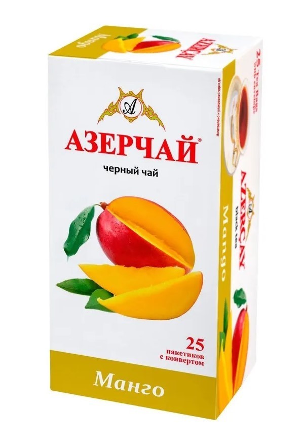 Azertea Mango Flavoured Black Tea – Азерчай- 25 Tea Bags – Azercay – Azerbaijan