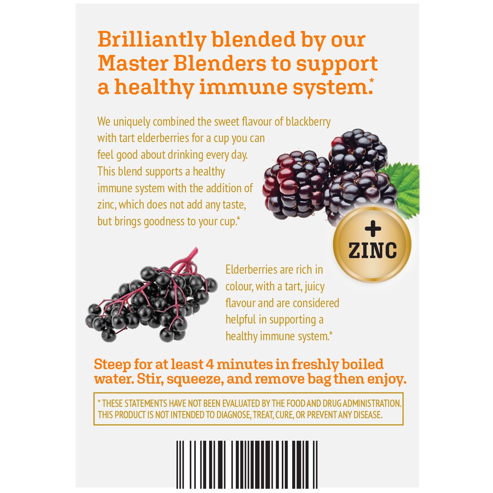 Twinings Herbal Tea 16 Count Pack of 6 Immune Support Blackberry Elderberry