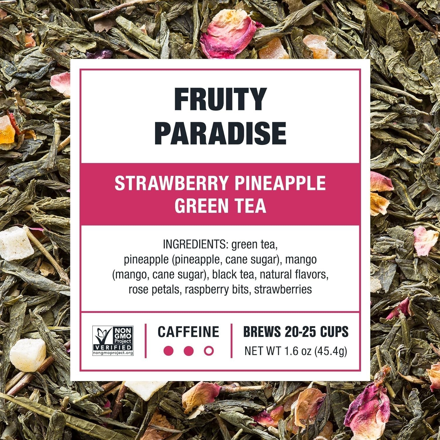 Fruity Paradise Strawberry Pineapple Green Tea – Loose Leaf, 20-25 Cups