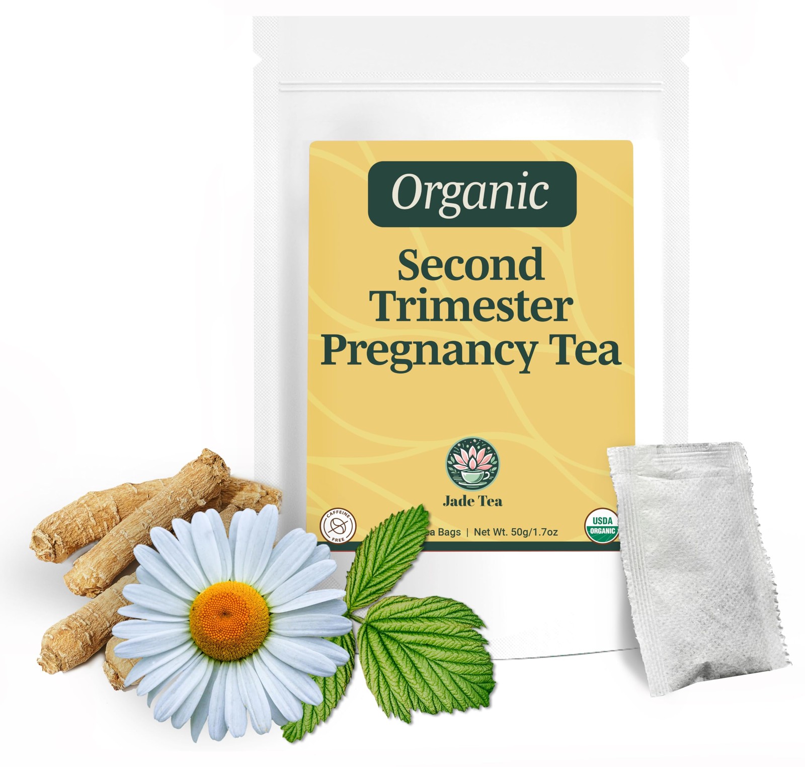 Jade Tea Organic Second Trimester Pregnancy Tea “Deepening Reserves” | Uteri…