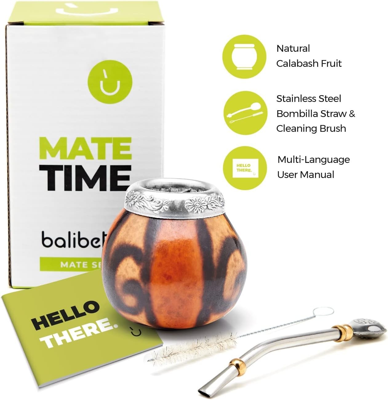 Handmade Yerba Mate Gourd Set – Authentic Argentina Mate Cup