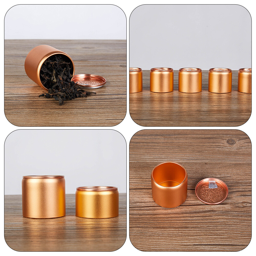 10Pcs Scented Tea Packaging Box Sealed Aluminum Can Candy Storage Jar Canister