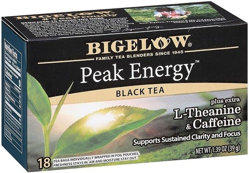 Bigelow Peak Energy Black Tea Plus Extra L-theanine & Caffeine 2 Pack