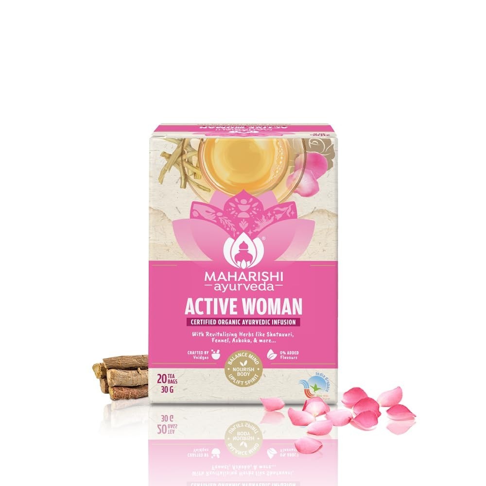 Maharishi Ayurveda Active Women Herbal Tea with Shatavari, Ashoka 20 Tea Bags