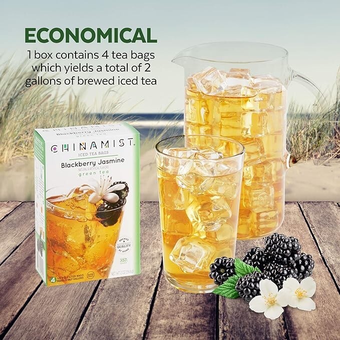 China Mist – Blackberry Jasmine Green Tea Infusion, 1/2 oz Filter Bags (2 PACK)