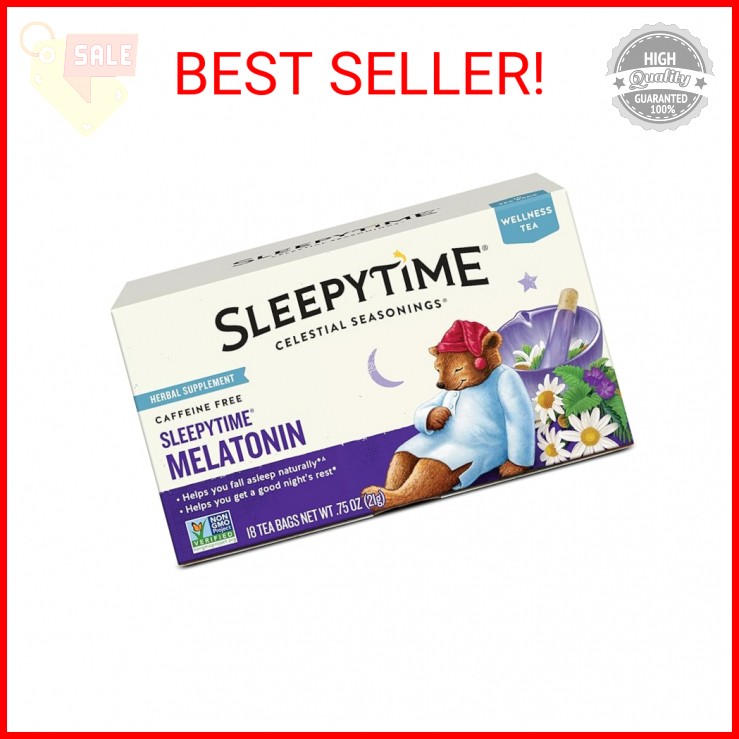 Celestial Seasonings Sleepytime Wellness Tea Plus Melatonin, Caffeine Free, 18 T