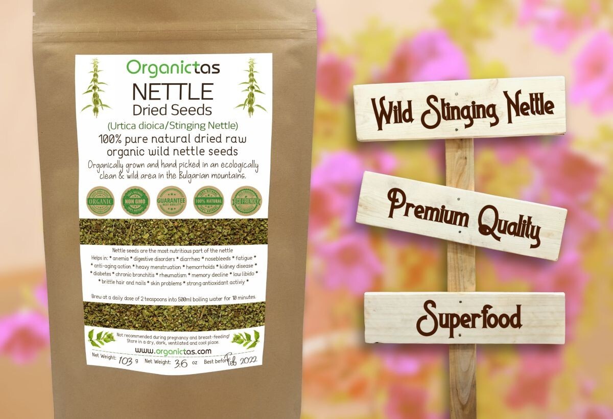 Organic NETTLE SEED TEA – Dried & Crushed Nettle Seeds Tea with Benefits 200g