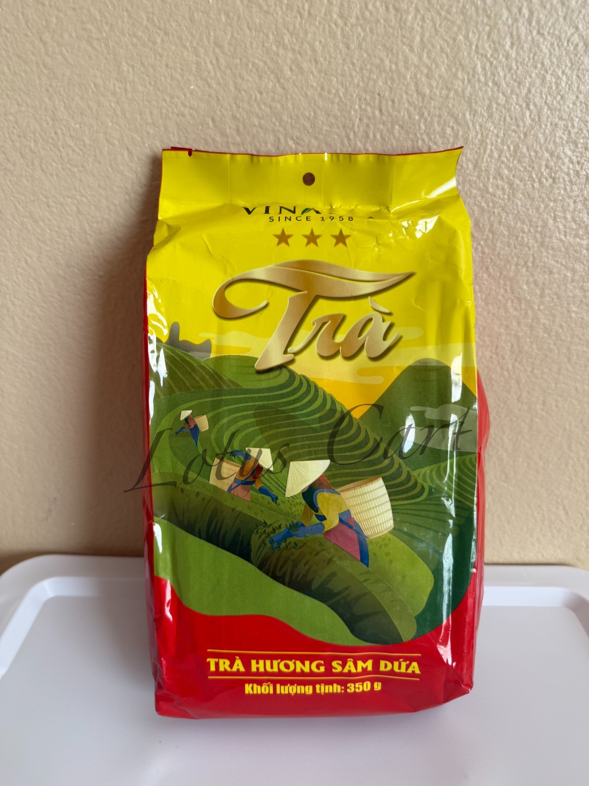 Vinatea Tra Huong Sam Dua, Vietnamese Pandan Green Tea, Loose Leaf Tea, 350g