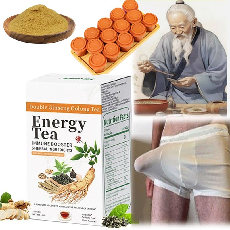 Energy Tea Immune Booster Ginseng Oolong Tea, Kidney Liver Tea For Women & Men
