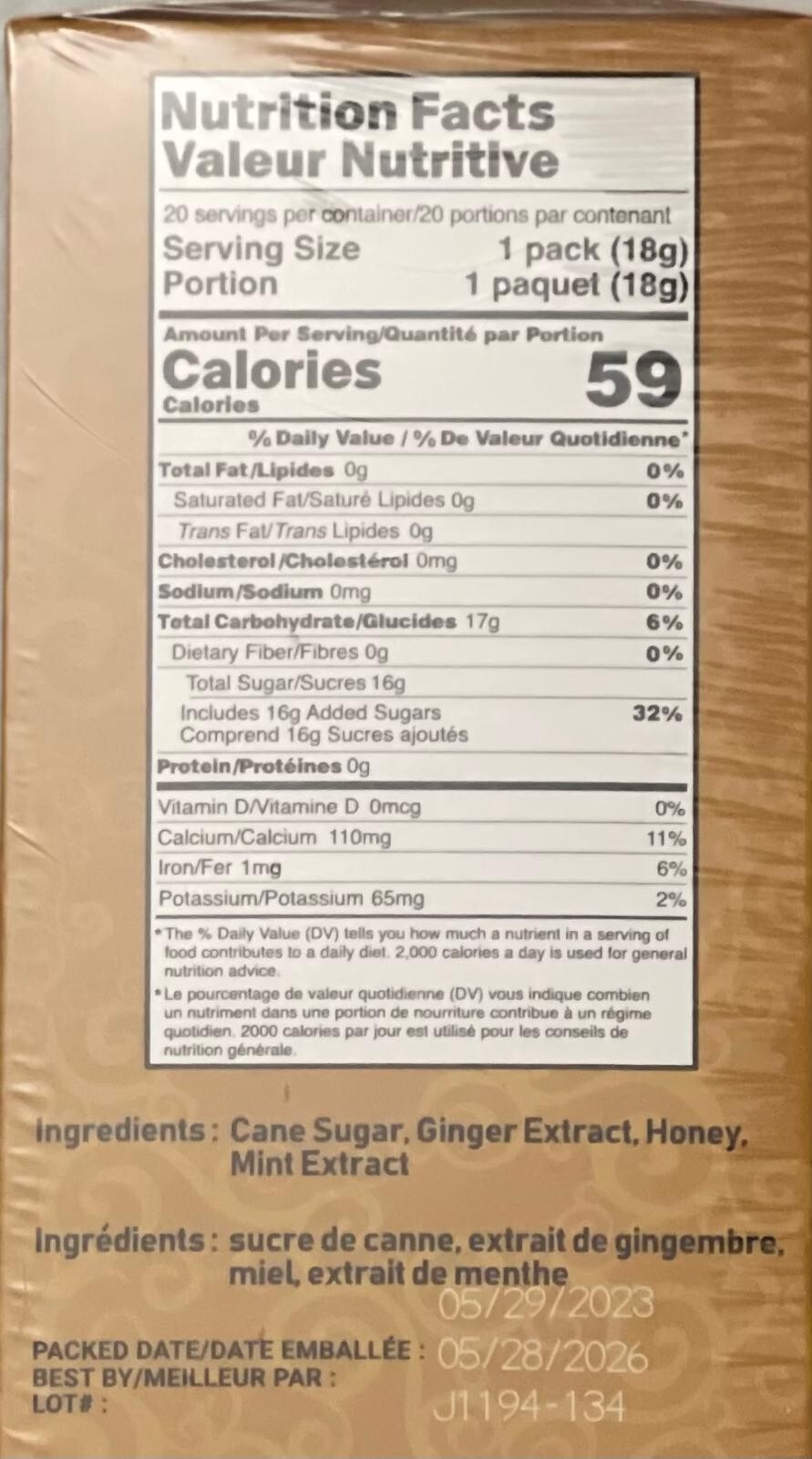 Instant Honey Ginger Tea Mint Flavor 20 Tea bags – Pocas gluten free no caffeine