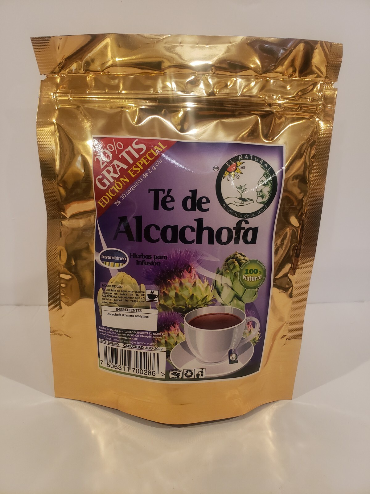 ARTICHOKE TEA – TE DE ALCACHOFA 30 SOBRES/BAGS “Weight Loss, Diurético, Colicos”