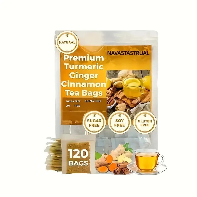 120 bags-Ginger, cinnamon, and turmeric tea bags (free-sugar, caffeine, gluten)