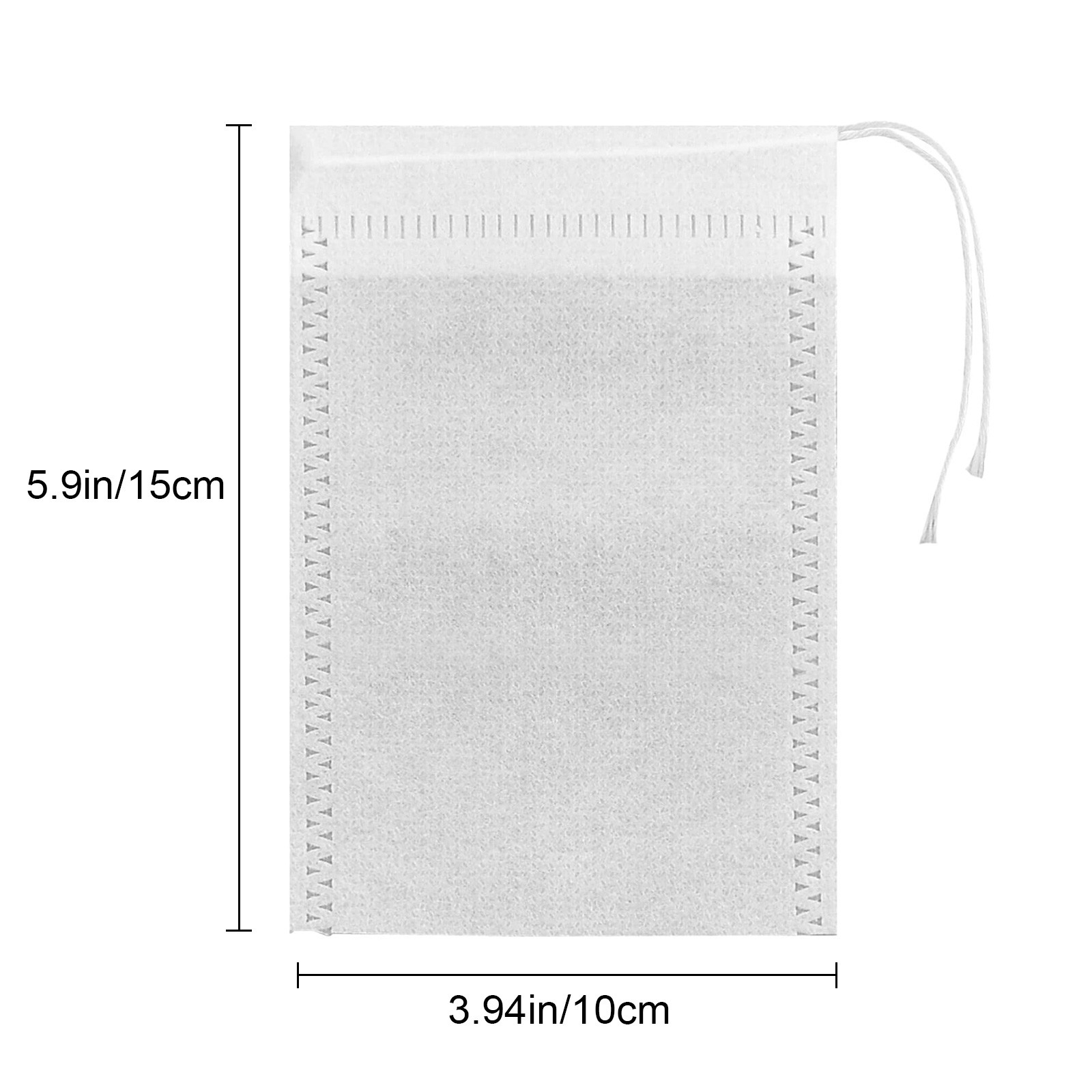 300×Disposable Drawstring Filter Bag – Biodegradable Tea Compostable 3.94″x5.9″