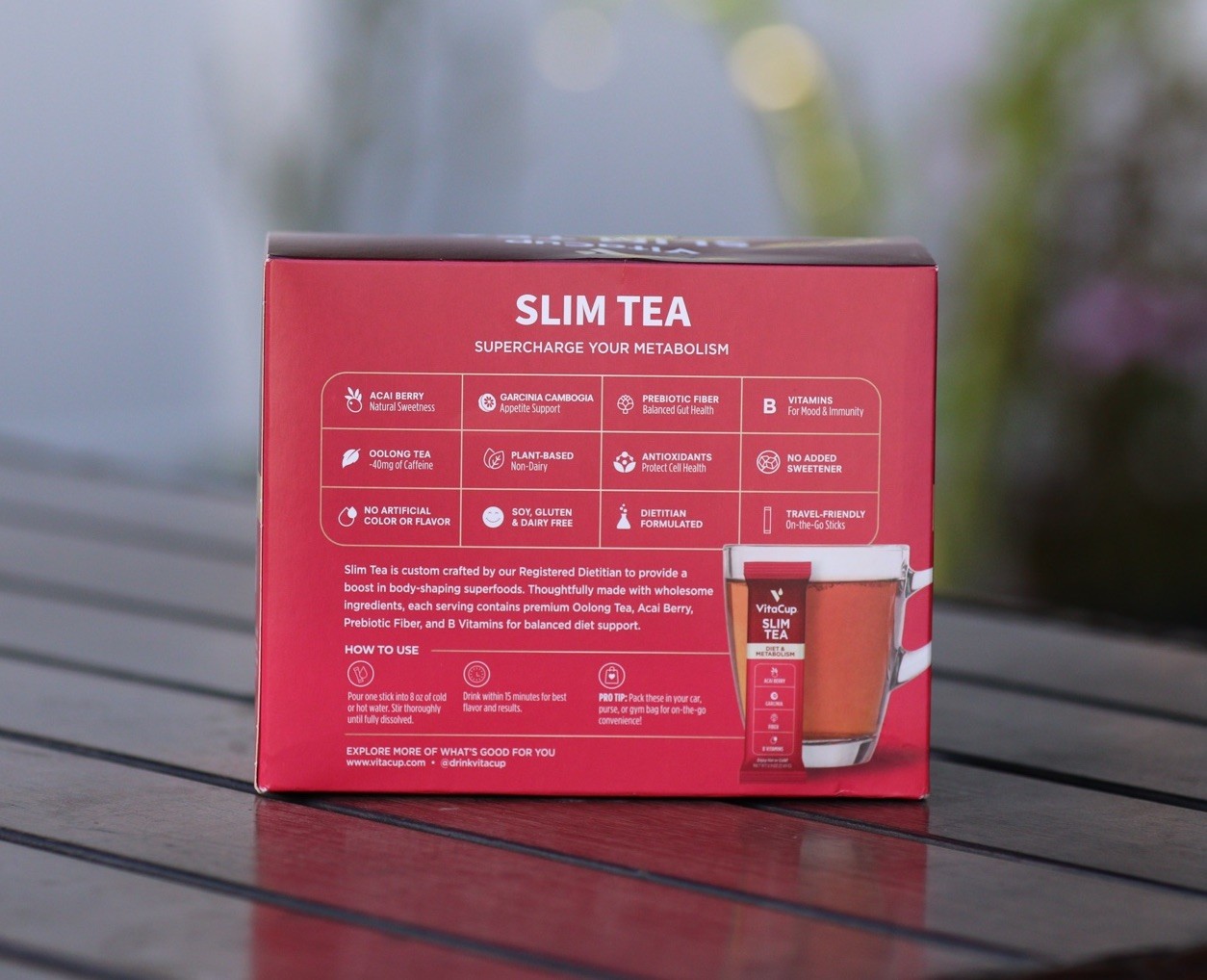 Slim Instant Tea, Premium Oolong Tea, 24 Single Sticks Acai Berry,vitamins B
