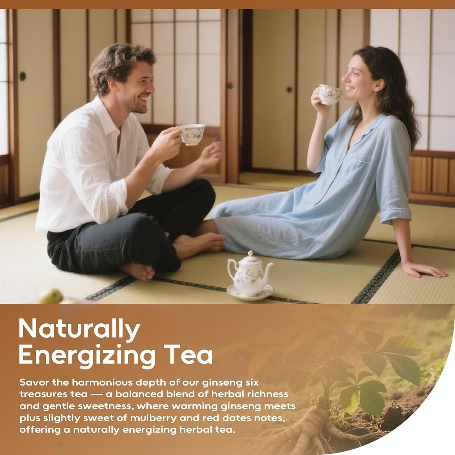 Ginseng Six Treasure Tea – 30 Mildly Sweet Teabags for Daily Wellness