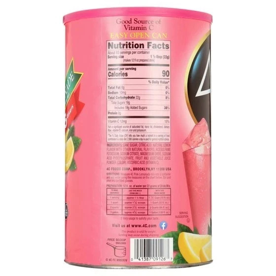 4C Natural Peach, Lemon Raspberry Iced Tea Mix, 66.1 oz😋Choose your flavor