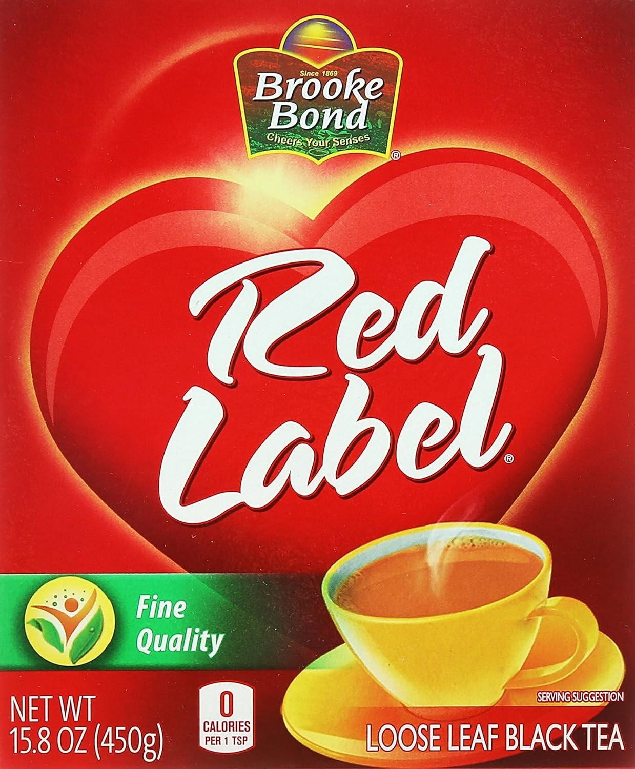 Brook Bond Red Label Fine Quality Loose Leaf Black Tea 15.8 oz Chai Patti