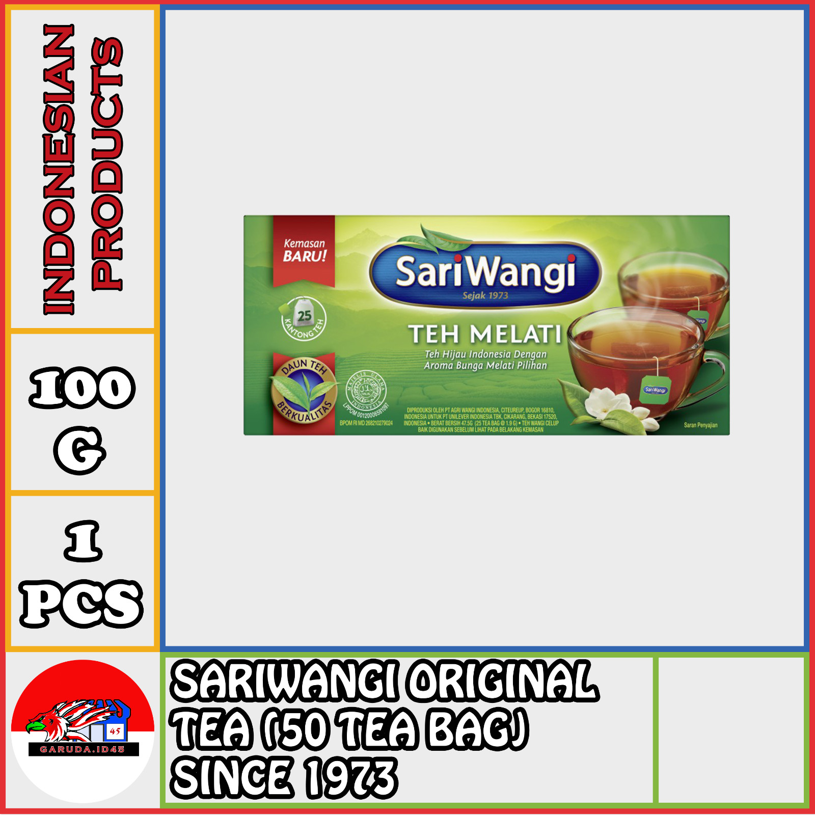 [UNILEVER] SARIWANGI ORIGINAL TEA 50 BAG SINCE 1973 LEGEND INDONESIAN PRODUCT